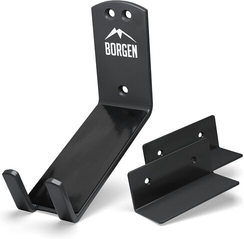 Borgen Bike Wall Mount Pedal Hook for E-Bikes, MTB & Road Bicycle Wall Mount with Support Brackets and Wall Protection Pads, Suitable as Bike Rack Garage Bike Storage Shed and Bicycle Storage Indoor in Saudi Arabia