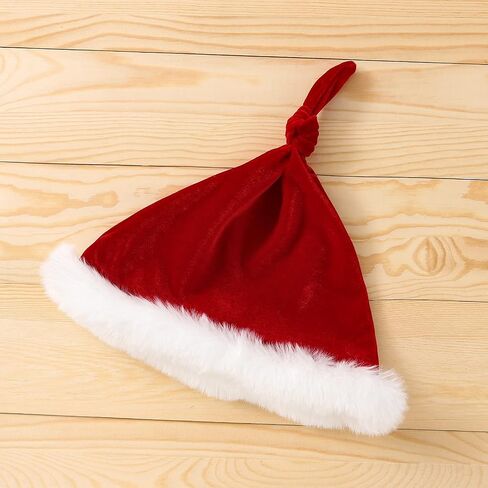 Toddler Baby Girl Christmas Dress Santa Claus Dresses Sleeveless Red Velvet Dress Princess A-line Tulle Dress with Santa Hat in Kuwait