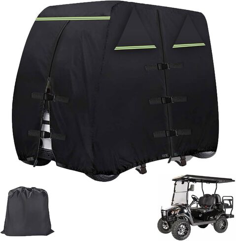 Waterproof Golf Cart Cover 600D Heavy Duty Marine Grade Fabric Oxford Fabric Fit for 4 Passengers 2 Passengers Club Car/EZGO in Kuwait