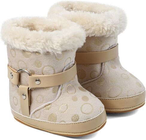 MK MATT KEELY Baby Booties Newborn First Walkers Soft Sole Crib Shoes Warm Cozy Non-Slip Booties for Infant Toddler Girls Boys in Kuwait