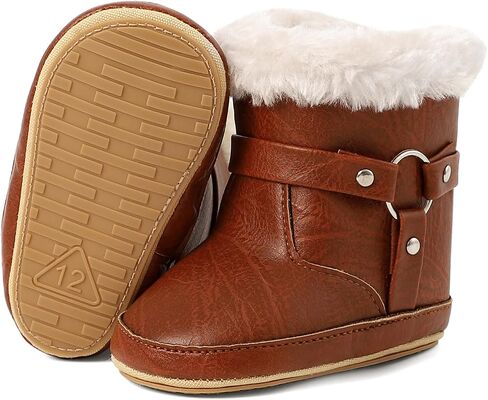 MK MATT KEELY Baby Booties Newborn First Walkers Soft Sole Crib Shoes Warm Cozy Non-Slip Booties for Infant Toddler Girls Boys in Kuwait