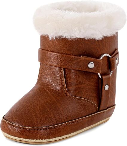 MK MATT KEELY Baby Booties Newborn First Walkers Soft Sole Crib Shoes Warm Cozy Non-Slip Booties for Infant Toddler Girls Boys in Kuwait