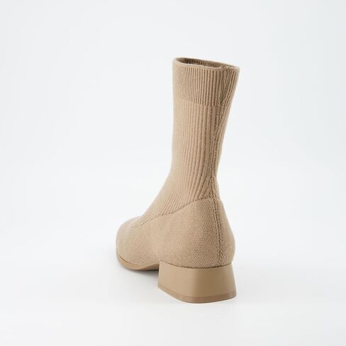 CUSHIONAIRE Women's Russel Knit Ankle Boot with Block Heel +Memory Foam, Wide Widths Available in Saudi Arabia