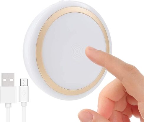 Rechargeable Touch Light with Timer, Dimmable Kids Baby Nursery Night Light Lamp, Stick-on Anywhere LED Push Tap Light for Closet Cabinet, Brightness Memory, Warm White Light in Saudi Arabia