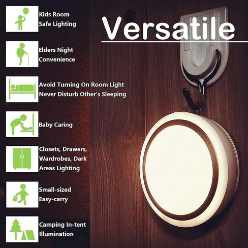 Rechargeable Touch Light with Timer, Dimmable Kids Baby Nursery Night Light Lamp, Stick-on Anywhere LED Push Tap Light for Closet Cabinet, Brightness Memory, Warm White Light in Saudi Arabia