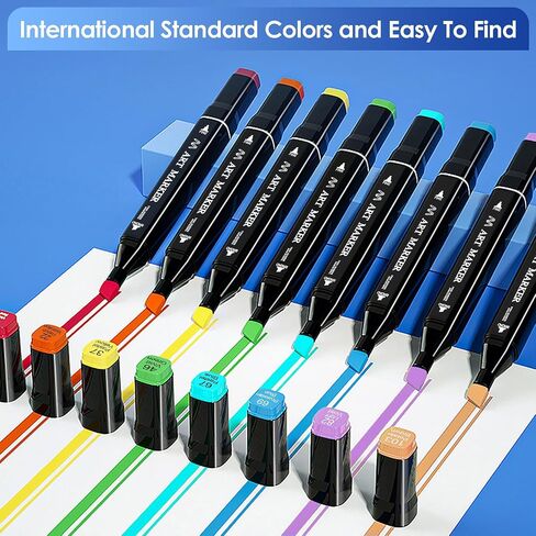 Banral 48 Colors Alcohol Markers Set, Dual Tip Alcohol Based Markers, Art Markers Pens for Artists Kids Adult Coloring, Permanent Illustration Sketch Markers for Drawing with Case and Holders in Saudi Arabia