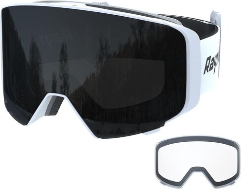 Ski Goggles, Lenses are Produced by Carl Zeiss Sunlens-Snow Goggles with Replaceable Lens for Frameless Flip-Up, Anti-Fog OTG UV Protection Snowboard Goggles for Men and Women-Blue in Saudi Arabia