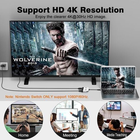 منصة سويتش لجهاز نينتندو سويتش/سويتش OLED، محطة إرساء تلفزيون محمولة من Tendak مع شحن USB 3.0 PD، قاعدة توصيل تلفزيون 4K محول USB C إلى HDMI لسطح البخار والكمبيوتر المحمول وماك بوك (أبيض) in Kuwait