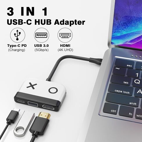 منصة سويتش لجهاز نينتندو سويتش/سويتش OLED، محطة إرساء تلفزيون محمولة من Tendak مع شحن USB 3.0 PD، قاعدة توصيل تلفزيون 4K محول USB C إلى HDMI لسطح البخار والكمبيوتر المحمول وماك بوك (أبيض) in Kuwait