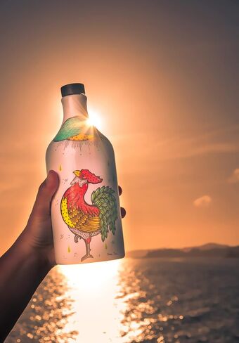 Antico Frantoio Muraglia | Premium Italian Extra Virgin Olive Oil | First Cold Pressed | Gourmet EVOO | Rooster Collectible Handmade Ceramic Bottle | 16.9 Fl.oz (500 ml) in Saudi Arabia