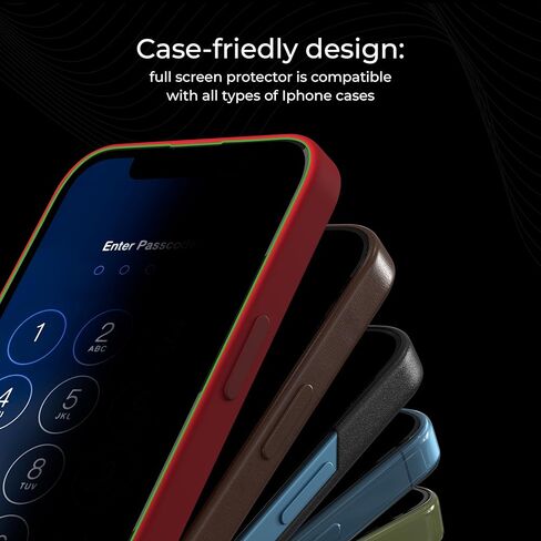 Deppa [2 Pack Premium Privacy Screen Protector for Iphone 14 Pro Max (6.7') Tempered Glass 3D Edge to Edge Full Cover with Easy Installation Kit Tray - Anti Spy, Private, Dark, Black Film in Kuwait