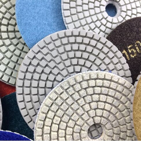 Diamond Polishing Pads 4" Wet Use for Sanding Marble Granite Stone Concrete Travertine Polish Pack of 7 Grit 50-3000 in Saudi Arabia