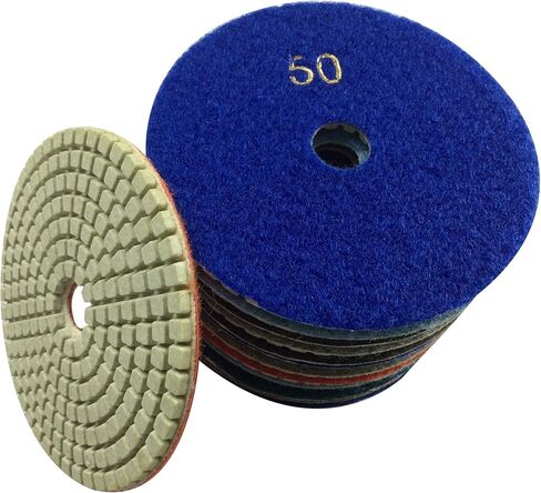 Diamond Polishing Pads 4" Wet Use for Sanding Marble Granite Stone Concrete Travertine Polish Pack of 7 Grit 50-3000 in Saudi Arabia