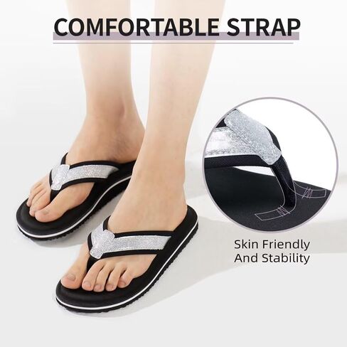 MEGNYA Comfortable Walking Flip Flops for Womens, Orthopedic Walking Sandals with Arch Support, Flat Feet Pain Relief Sandals for Beach, Summer, Pool in Saudi Arabia