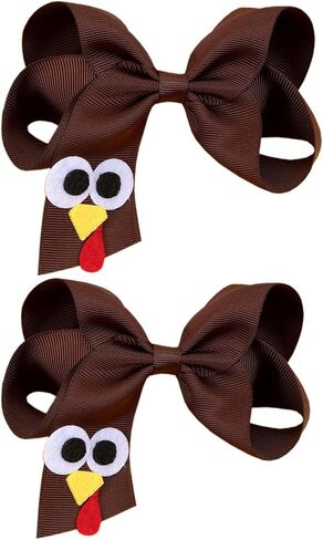 Girls Halloween Pumpkin Hair Clip Hair Bow Hairpin Halloween Hair Accessories for Women Toddler Kids WJR39 (Brown Turkey) in Kuwait