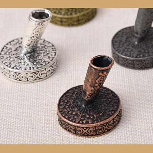 1Pcs Vintage Round Metal Insertion Pen Holder Feather Quill Dip Pens Base for School Office Supplies Student Gift in Saudi Arabia
