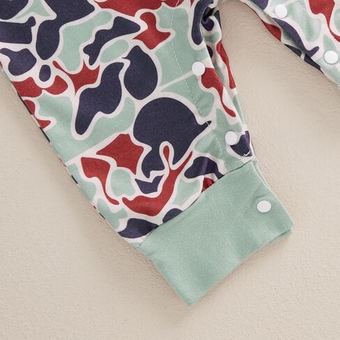 Pudcoco Duck Hunting Baby Clothes Infant Baby Boys Girls Camoflage Embroidered Mallard Duck Romper Jumpsuit in Kuwait