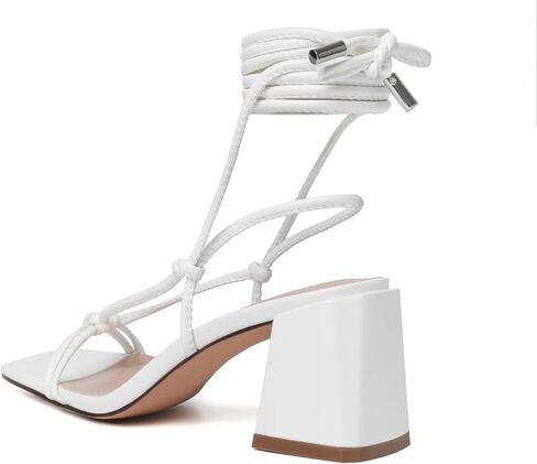 vivianly Women's Lace Up Chunky Heel Sandals Strappy Straps Ankle Wrap Heels in Kuwait