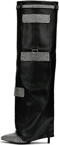 Cape Robbin Bunno Rhinestone Thigh High Fold Over Boots (Bunno) in Saudi Arabia