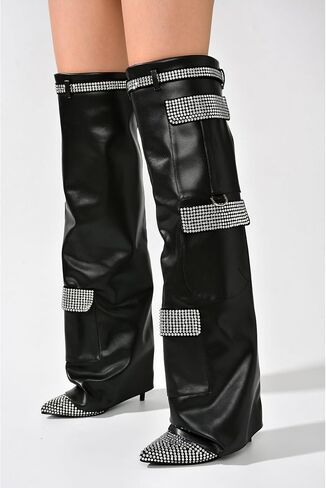 Cape Robbin Bunno Rhinestone Thigh High Fold Over Boots (Bunno) in Saudi Arabia