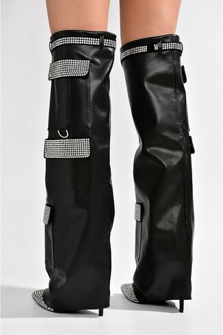 Cape Robbin Bunno Rhinestone Thigh High Fold Over Boots (Bunno) in Saudi Arabia