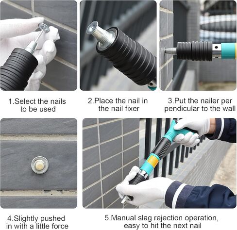 200pcs Round Nails for Wall Fastening Rivet Gun Tool Nail Gun Monitor Installation Gun Manual Rivet Nail Gun Household Woodworking in Saudi Arabia