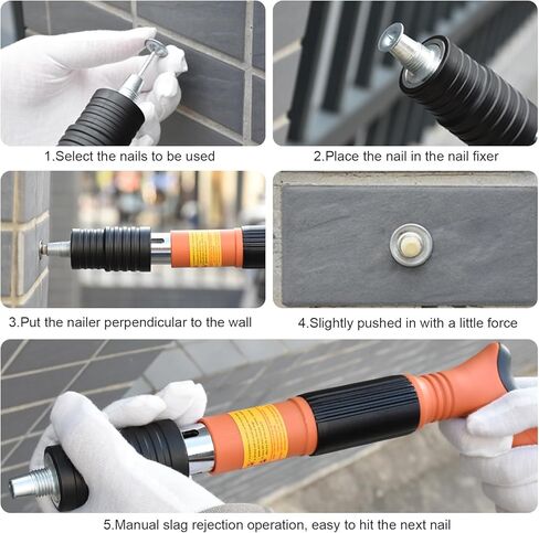 200pcs Round Nails for Wall Fastening Rivet Gun Tool Nail Gun Monitor Installation Gun Manual Rivet Nail Gun Household Woodworking in Saudi Arabia