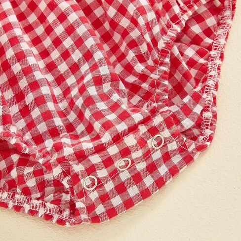 ZAXARRA Newborn Baby Girls’One Piece Plaid Bubble Romper Smocked Pleated Festival Clothes Infant Fall Checkered Outfit in Kuwait