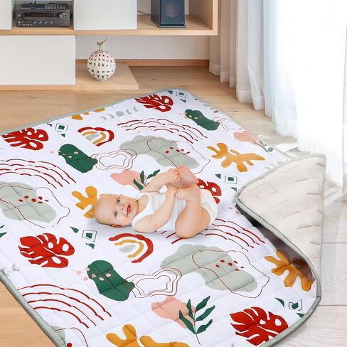 Percozzi Baby Play Mat for Floor ديناصور رغوة الطفل روضة حصيرة سميكة لينة الحشو المضادة للانزلاق بساط الزحف مبطن للأطفال الرضع الأطفال الصغار قابلة للطي وقابل للغسل الطفل لعب رياضة حصيرة 50 "× 50" الأزرق in Kuwait