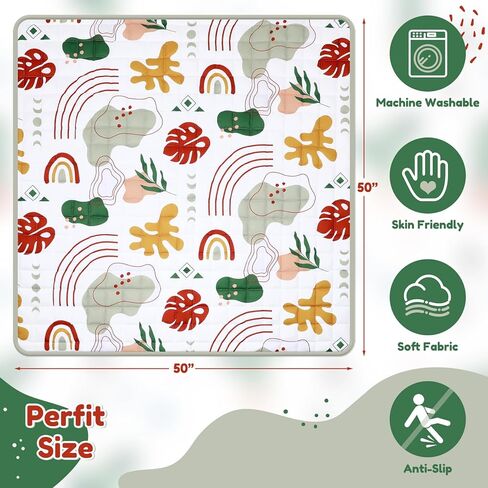 Percozzi Baby Play Mat for Floor ديناصور رغوة الطفل روضة حصيرة سميكة لينة الحشو المضادة للانزلاق بساط الزحف مبطن للأطفال الرضع الأطفال الصغار قابلة للطي وقابل للغسل الطفل لعب رياضة حصيرة 50 "× 50" الأزرق in Kuwait
