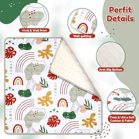 Percozzi Baby Play Mat for Floor ديناصور رغوة الطفل روضة حصيرة سميكة لينة الحشو المضادة للانزلاق بساط الزحف مبطن للأطفال الرضع الأطفال الصغار قابلة للطي وقابل للغسل الطفل لعب رياضة حصيرة 50 "× 50" الأزرق in Kuwait