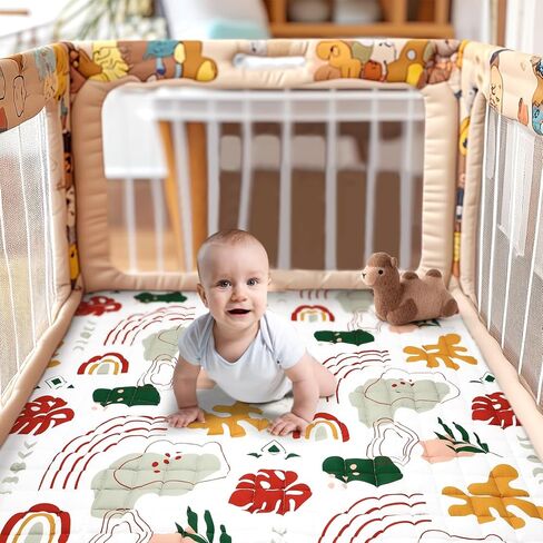 Percozzi Baby Play Mat for Floor ديناصور رغوة الطفل روضة حصيرة سميكة لينة الحشو المضادة للانزلاق بساط الزحف مبطن للأطفال الرضع الأطفال الصغار قابلة للطي وقابل للغسل الطفل لعب رياضة حصيرة 50 "× 50" الأزرق in Kuwait