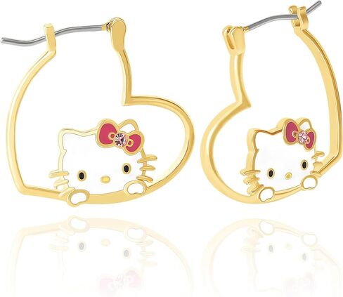 Sanrio Kuromi Earrings, Gold Tone Flash-Plated Hello Kitty Jewelry for Women Official License, Hello Kitty and Friends in Saudi Arabia