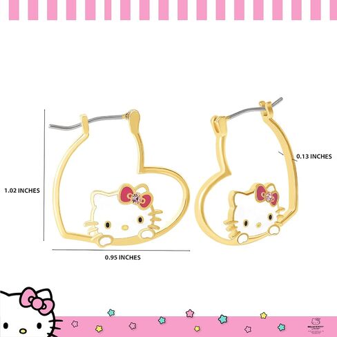 Sanrio Kuromi Earrings, Gold Tone Flash-Plated Hello Kitty Jewelry for Women Official License, Hello Kitty and Friends in Saudi Arabia