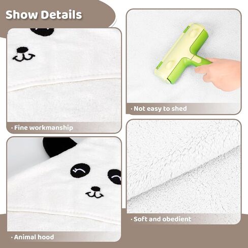 Microfiber Hooded Baby Bath Towel 34.6×34.6" Large Size. Soft and Comfortable, Unisex Baby Bath Towels. 2strips, a Must-Have for Newborns（Pandas, Dinosaurs. in Saudi Arabia