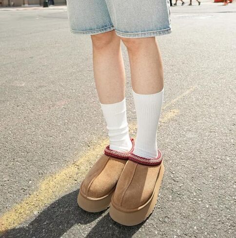 Women's Slippers Platform Mini Boots Short Ankle Fur Fleece Lined Sneakers House Slippers Anti-Slip Boot For Outdoor in Saudi Arabia