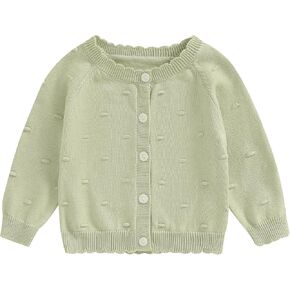 سترة صوفية للأطفال الصغار والبنات والأولاد بأكمام طويلة وأزرار لأعلى، سويت شيرت لطيف، ملابس دافئة للرضع في الخريف والشتاء in Kuwait