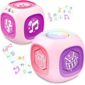 Toys for 1+ Year Old Girl, Musical Learning Cube Baby Toys for 6-12 Month, Bilingual Early Learning Educational Toy with Light & Sound, Christmas Birthday Gifts for Toddler Girl 1-2 Year Old