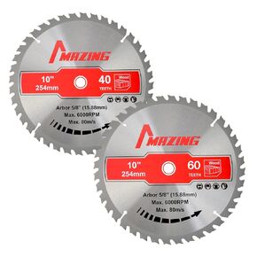 MAZING 4-Piece 4-1/2 Inch 24T&40T Circular Saw Blade, TCT Compact Circular Saw Blade with 3/8" Arbor, ATB Design for Precision Woodworking, Fit for Cutting Plywood, Soft & Hardwood, Wood with Nails