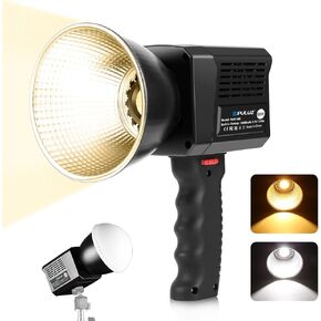 PULUZ 60W COB LED ضوء الفيديو، ثنائي اللون CCT 2500-6500K CRI≥95 TLCI≥97، ميني بوينز جبل أدى ضوء الفيديو للتصوير الفوتوغرافي، استوديو إضاءة الفيديو، 8 أضواء المشهد لتسجيل الأفلام