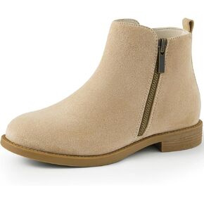 Harvest Land Women's Ankle Boots Flat Faux Suede Fashion Short Booties+with Side Zipper