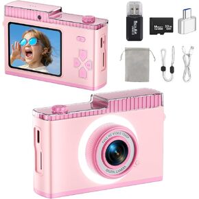 Digital Camera, 1080P FHD Video Camera for Photography, 48MP Point and Shoot Digital Cameras with 32GB Card, Compact Digital Camera with Front and Rear Camera for Teens Adult Beginner Kids
