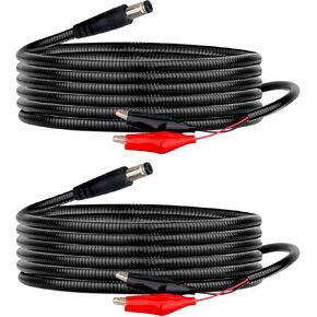 KSK 98-inch Power Cord (2 Pack) Trail Camera Chew Proof Power Cord(5.5x2.1mm),with Alligator Clips