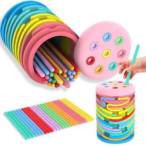 Montessori Toys for 1-3 Year Old: Silicone Learning Color Sorting Toys for Toddlers Age 1 2 3, Fine Motor Developmental Infants Sensory Matching Games, Busy Board 18 Month Old Baby Boys Girls Gifts