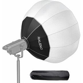 RaLeno 26"/65CM Lantern Softbox, Spherical Light Diffuser Softbox 360° Light Effect and Soft, Quick Release Design and Standard Bowens Mount for Portrait Photography Streaming YouTube Video Recording