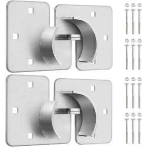 IRONWALLS Puck Lock Hasp Black 2 Packs, Heavy Duty Lock Hasp for Hidden Shackle Padlock Diameter within 2-7/8"/73mm, Steel Puck Lock Holders Brackets for Shipping Container, Trailers Doors in Kuwait