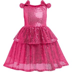 IBTOM CASTLE Baby Toddler Girls Flower Sequin Fancy Sparkly Birthday Dresses Princess Pageant Formal Party Dance Ball Gown