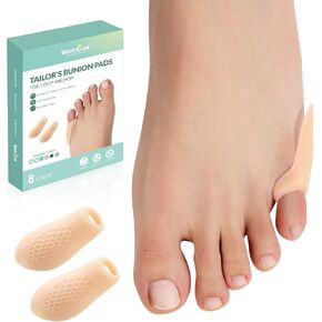 Welnove Tailor's Bunion Corrector Pads - 8 Pack Pinky Toe Protector, Bunion Corrector with Separator for Women Men, Gel Bunion Shield for Foot Pain Relief(Regular Pads)