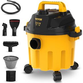 VEVOR Shop Vacuum Wet and Dry, 5 Gallon 6 Peak HP Wet/Dry Vac, Powerful Suction with Blower Function with Attachments 2-in-1 Crevice Nozzle, Small Shop Vac Perfect for Carpet Debris, Pet Hair, Car