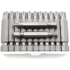 TEMO 50 pc T20 Torx 6 Point Impact Ready 1 Inch Long Screwdriver Insert Bits Hex Shank with Quick Release Slot
